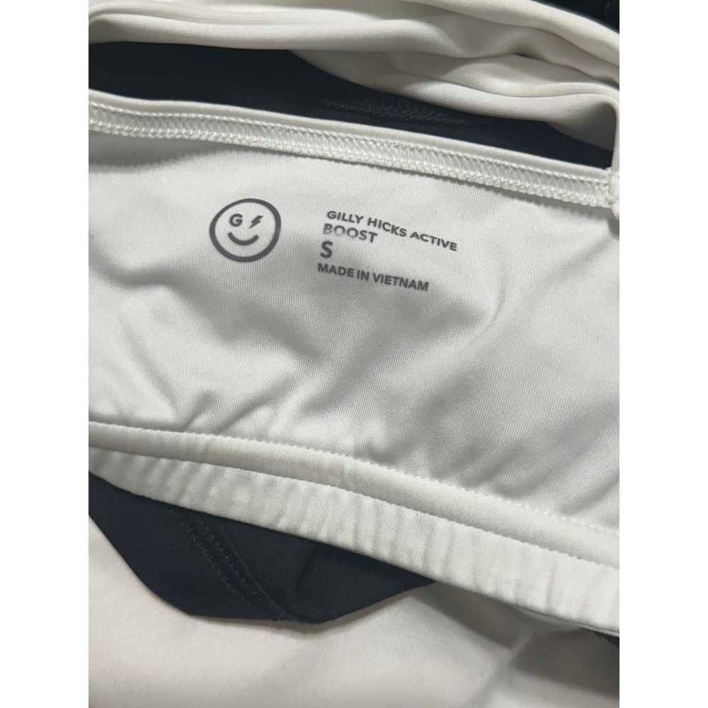 Gilly Hicks Active Boost Long Sleeve Crop Top Black White Cross Back Small - Picture 5 of 5